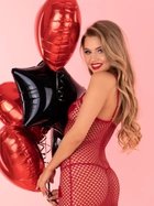 Komplet erotyczny (halka + figi stringi) LivCo Corsetti Fashion Sensual Heart LC 90005 L/XL Czerwony - obraz 2