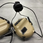 Навушники тактичні Earmor M32H, активні, з кріпленням на шолом і знімним мікрофоном, NRR 22, колір Койот (243815) - зображення 4
