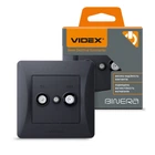 Розетка телевизионная и спутниковая черная TV+SAT VIDEX Binera конечная (VF-BNSK2TVSATE-BG)
