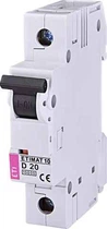 Автоматичний вимикач ETIMAT 10 1p D 20А (10 kA), 2151717, ETI