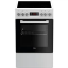 Плита Beko электрическая стеклокерамическая, 60л, 50x60см, дисплей, конвекция, белый (FSM57300GW)