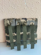 Штурмовой Тройной Подсумок Магазинов AK-M4 Закрытого Типа На Фастексе С Креплением MOLLE(Пиксель) - изображение 5