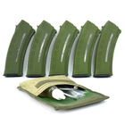 Комплект из пяти магазинов АК 5.45 олива и полевого набора для чистки оружия калибра 5.45. - изображение 1
