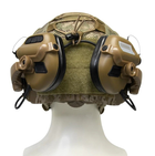 Активні навушники Earmor M31X Mark3 MilPro ORIGINAL з кріпленням на голову ( Чебурашка ) під шолом, каску ( Койот ) - зображення 3