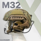 Активні навушники Earmor M32X Mark3 MilPro ORIGINAL Чебурашка на шолом, каску ( Койот ) - зображення 5