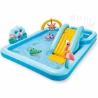 Надувной игровой центр Intex 57161 «Приключения джунглей», 244 x 198 x 71 см, с горкой, фламинго, обезьяна