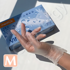 Перчатки виниловые Mediok размер M прозрачные 100 шт - изображение 1