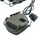 Наушники тактические активные Earmor M32H MOD3 с микрофоном и креплениями чебурашка Олива - изображение 3