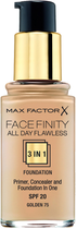 Тональна основа Max Factor Facefinity All Day Flawless 3 в 1 30 мл 75 Легка засмага (3614225851667) - зображення 2