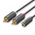 Кабель UGREEN 10588 AV102 AUX 3.5мм TRS-RCAx2 M/M 1м серый