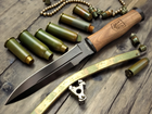 Нож Нескладной Милитари Тактический Черный Финка с Гербом Украины - изображение 3