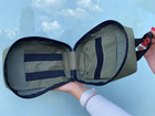 Медицинский подсумок аптечка M-KET Хаки военный с 2 карманами и резинками крепление на тактический пояс или систему Molle - изображение 8
