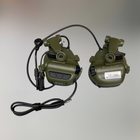 Наушники тактические Earmor M32X Mark3, активные, с креплением на шлем и съёмным микрофоном, цвет Олива - изображение 1
