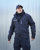 Куртка тактична Хантер Софтшелл темно-синя на сітці 56 No Brand 1732657040 - зображення 1
