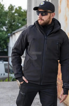 Тактична куртка Хантер Софтшел чорна на сітці 46 No Brand 1722942563 - изображение 6