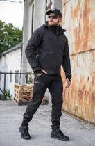 Тактична куртка Хантер Софтшел чорна на сітці 46 No Brand 1722942563 - зображення 7