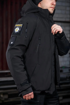 Куртка зимова Хантер Софтшел фліс Поліція чорна 46 No Brand 1722939951 - зображення 5