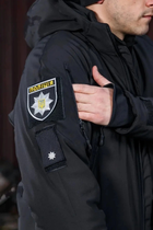 Куртка зимова Хантер Софтшел фліс Поліція чорна 46 No Brand 1722939951 - зображення 7