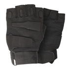 Перчатки тактические короткие мужские без пальцев Han-Wild HW72 XL с защитными вставками taktical Чёрные - изображение 1