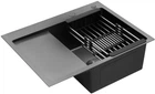 Кухонная мойка Kroner KRP Schwarze - 6350RHM PVD (3,0/1,0 мм) черная нержавеющая сталь