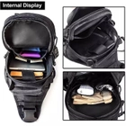 Однолямочний тактичний рюкзак, міська військова сумка Tactical на 6 л. Black (28х18х13 см) - зображення 3