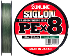 Шнур Sunline Siglon PE х8 150m #1.7/0.223mm 30lb/13.0kg Темно-зелёный (1013-1658.09.80)