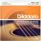 Струны для акустических гитар D'Addario EJ41 PHOSPHOR BRONZE 12-STRING EXTRA LIGHT (09-45)