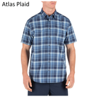 Рубашка 5.11 HUNTER PLAID SHORT SLEEVE SHIRT, 71374 Medium, Mahogany Plaid - изображение 3