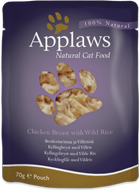 Mokra karma uzupełniająca dla kotów dorosłych Applaws Cat kurczak i dziki ryż w rosole 70 g (5060122492072) - obraz 1