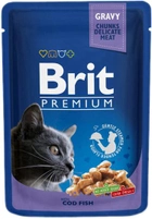 Вологий корм для дорослих котів Brit Cat в пакетиках з тріскою та рибою 100 г (8595602506002) - зображення 1