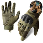 Рукавички тактичні сенсорні BDA; M/8; Олива. Універсальні тактичні рукавички з пальцями. Армійські рукавички - зображення 1