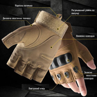 Рукавички тактичні BDA; M/8; Койот. Універсальні тактичні рукавички без пальців. Армійські рукавички - зображення 4