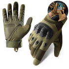 Рукавички тактичні сенсорні BDA; XL/10; Зелений. Універсальні тактичні рукавички з пальцями. Армійські рукавички - зображення 1