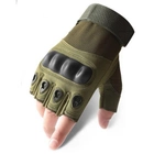 Рукавички тактичні BDA; M/8; Зелений. Універсальні тактичні рукавички без пальців. Армійські рукавички - зображення 3