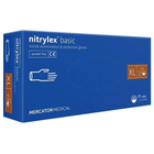 Рукавички нітрилові оглядові Mercator Medical Nitrylex BASIC blue нестерильні неприпудрені XL 100 шт