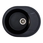 Мойка для кухни PLATINUM гранит 5847 ONYX 575x465мм овальная врезная без сифона черная PLS-A38326