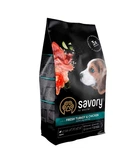 Сухий корм для цуценят Savory зі свіжим м'ясом індички та куркою
