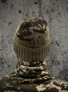 Вязаная зимняя Балаклава-шапка / Утепленный Подшлемник олива-пиксель размер универсальный - изображение 8
