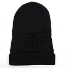 Вязаная зимняя шапка-балаклава черная / Теплый подшлемник размер универсальный - изображение 5