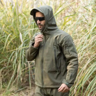Чоловіча демісезонна Куртка з капюшоном Softshell Shark Skin 01 на флісі до -10°C олива розмір M - зображення 5