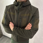 Мужская водонепроницаемая куртка Softshell с капюшоном и липучками под шевроны олива размер M - изображение 1