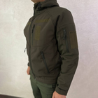 Мужская водонепроницаемая куртка Softshell с капюшоном и липучками под шевроны олива размер M - изображение 4