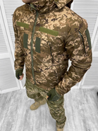 Мужская утепленная куртка с капюшоном Soft Shell на синтепоне пиксель размер M - изображение 1