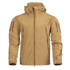Чоловіча демісезонна Куртка з капюшоном Softshell Shark Skin 01 на флісі до -10°C койот розмір XL - зображення 5