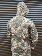 Щільна чоловіча Куртка SoftShell на флісі з капюшном та затяжками піксель розмір XL - зображення 7