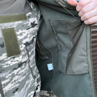 Мужская демисезонная Куртка Softshell на флисе с капюшоном и липучками под шевроны пиксель размер XL - изображение 6