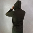 Чоловіча водонепроникна Куртка Softshell з капюшоном та липучками під шеврони олива розмір 2XL - зображення 5