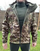 Утепленная мужская куртка с капюшоном Softshell на флисе мультикам размер 52 - изображение 5