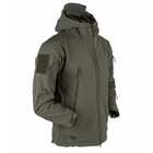 Мужская демисезонная Куртка с капюшоном Softshell Shark Skin 01 на флисе до -10°C олива размер L - изображение 1