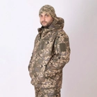 Мужская демисезонная Куртка Softshell с капюшоном / Водонепроницаемый Бушлат на флисе пиксель размер 60 - изображение 3